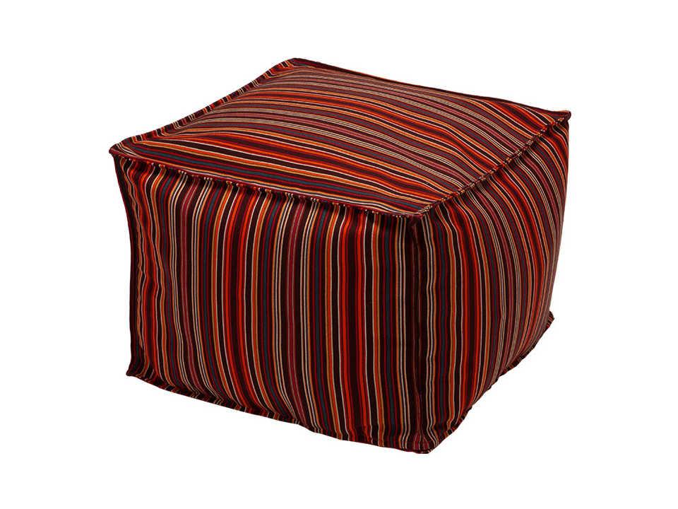 Casbah Square Pouf Ottoman in Performance Fabric and Textilene