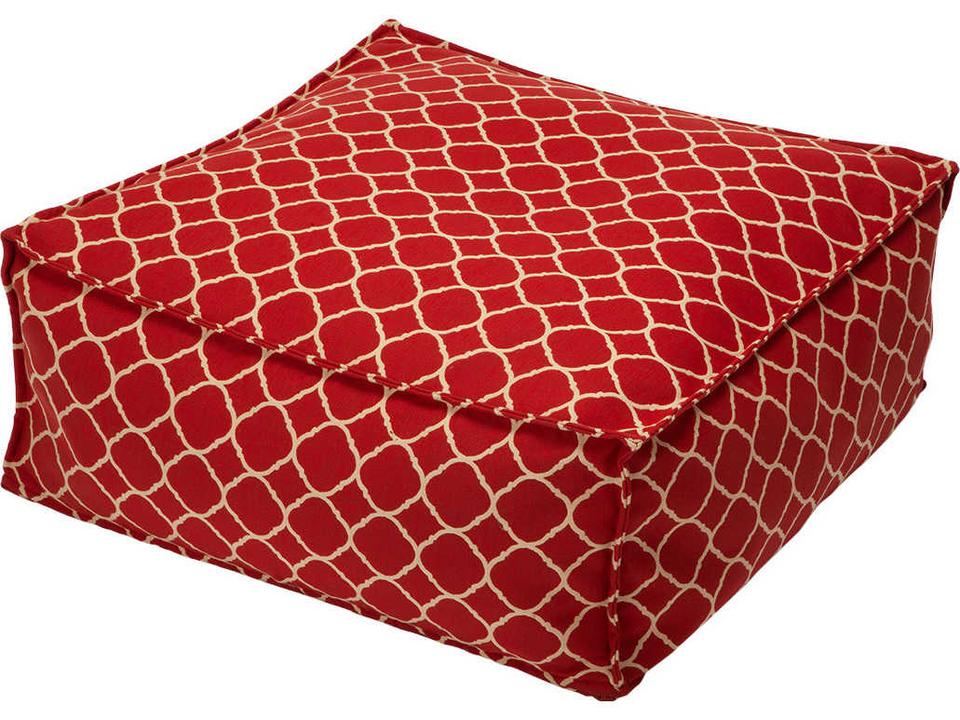 Casbah Square Fabric Cushion Ottoman in Performance Fabric
