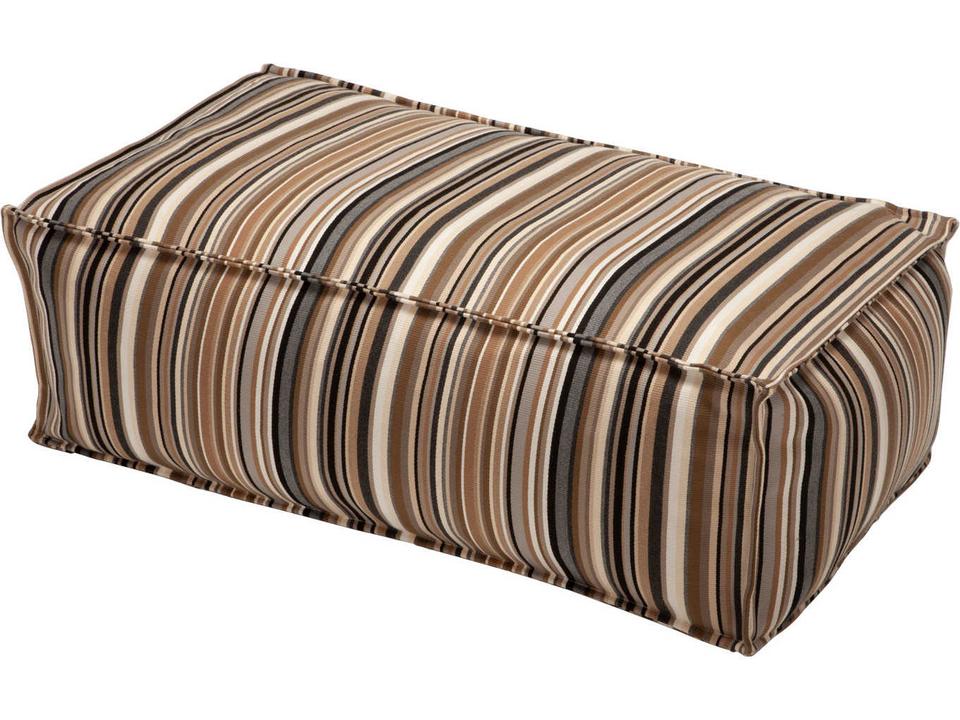 Casbah Outdoor Fabric Cushion Ottoman in Washable Sling Fabric