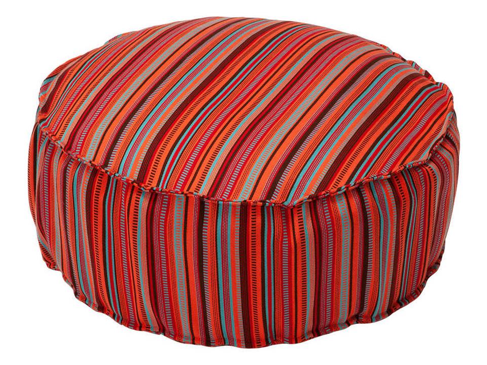 Casbah Outdoor Fabric Cushion Pouf Ottoman in Washable Outdoor Fabric