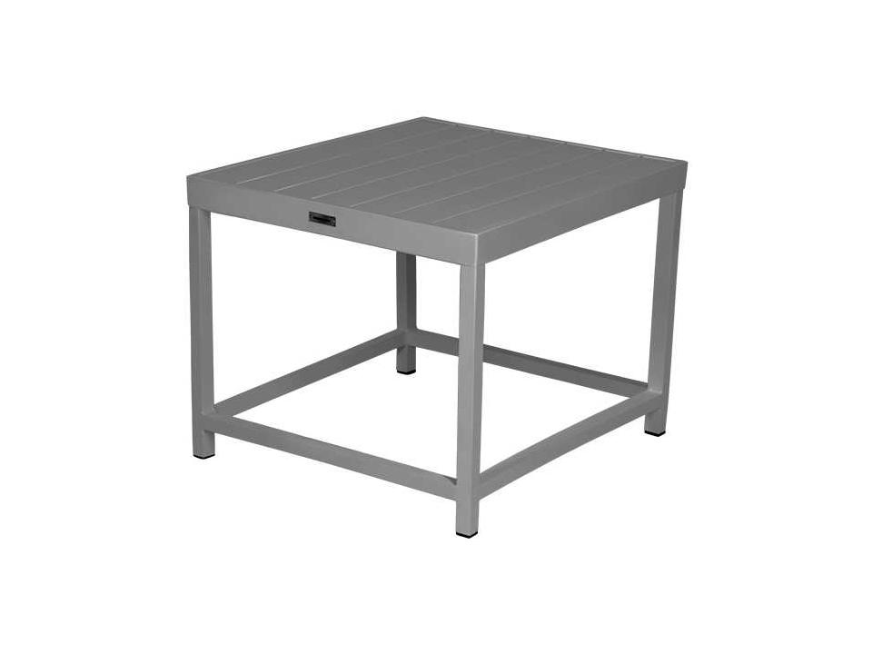 Delano Powder Coated Aluminum Square End Table in Indoor and Outdoor