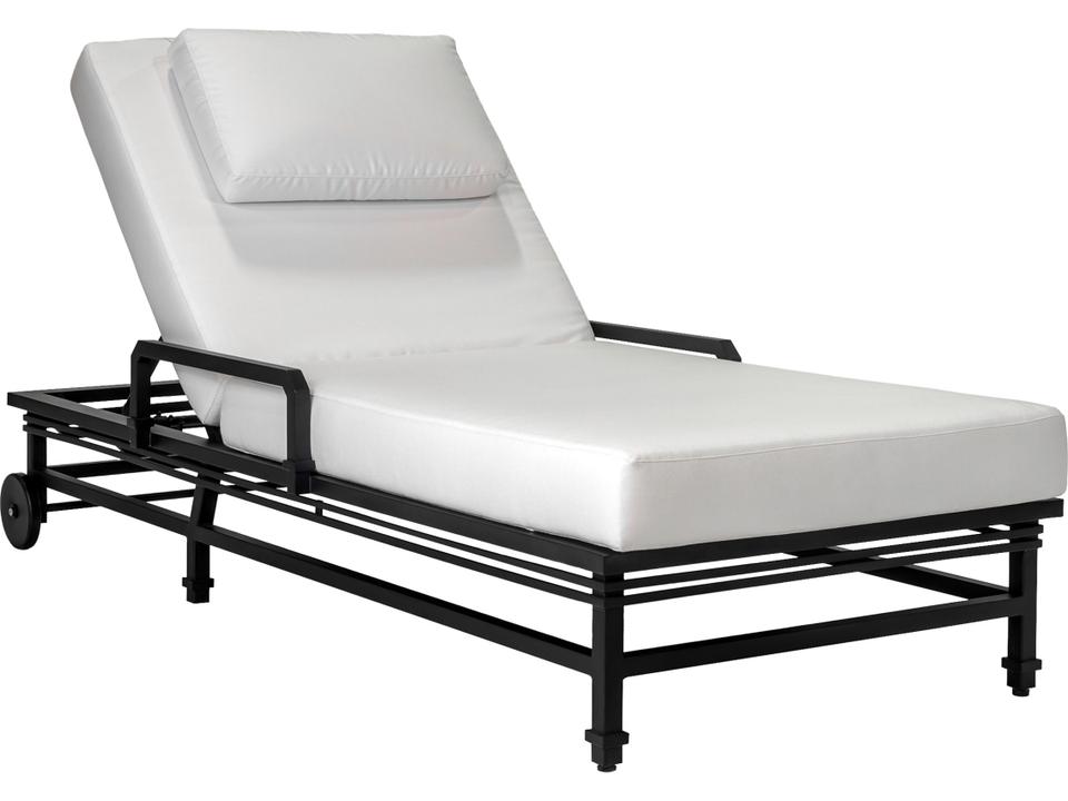Eterna Black Sand Matte Aluminum Cushion Chaise Lounge