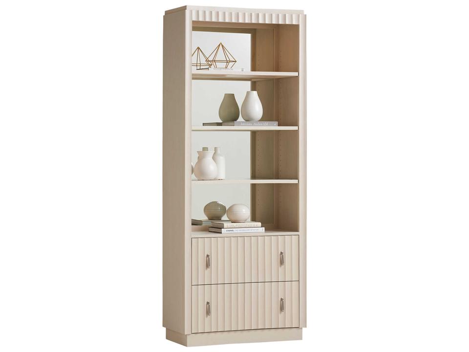 Cascades Walden Bookcase with LED Lighting in Linen White Oak