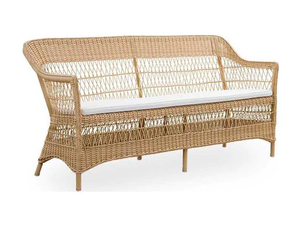 Georgia Garden Aluminum Rattan Natural Charlot Outdoor Patio Sofa