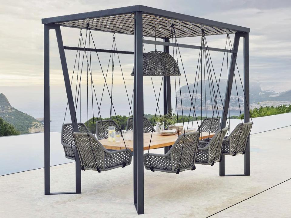 Horizon Carbon Matte Aluminum Dining Set