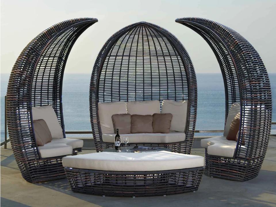 Halo Black Mushroom Aluminum Cushion Lounge Bed
