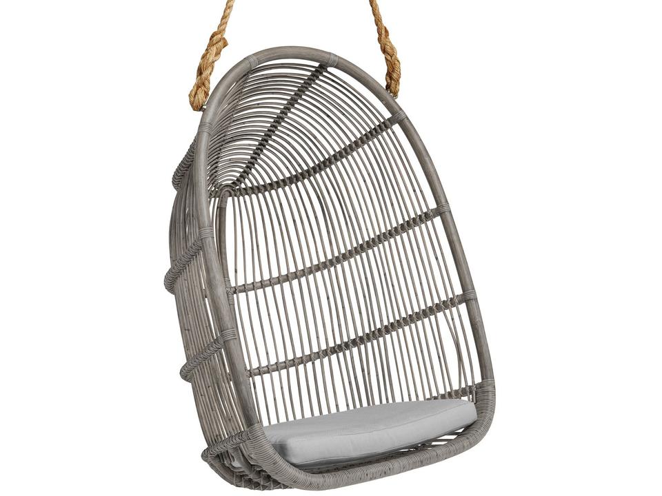 Originals Renoir Hanging Swing Chair in Taupe Grey Rattan