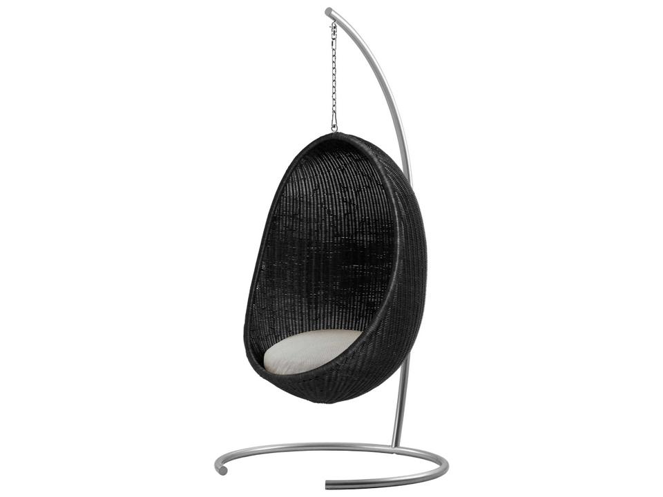 Nanna Ditzel Hanging Egg Chair with Stand and Sailcloth Seagull Cushion