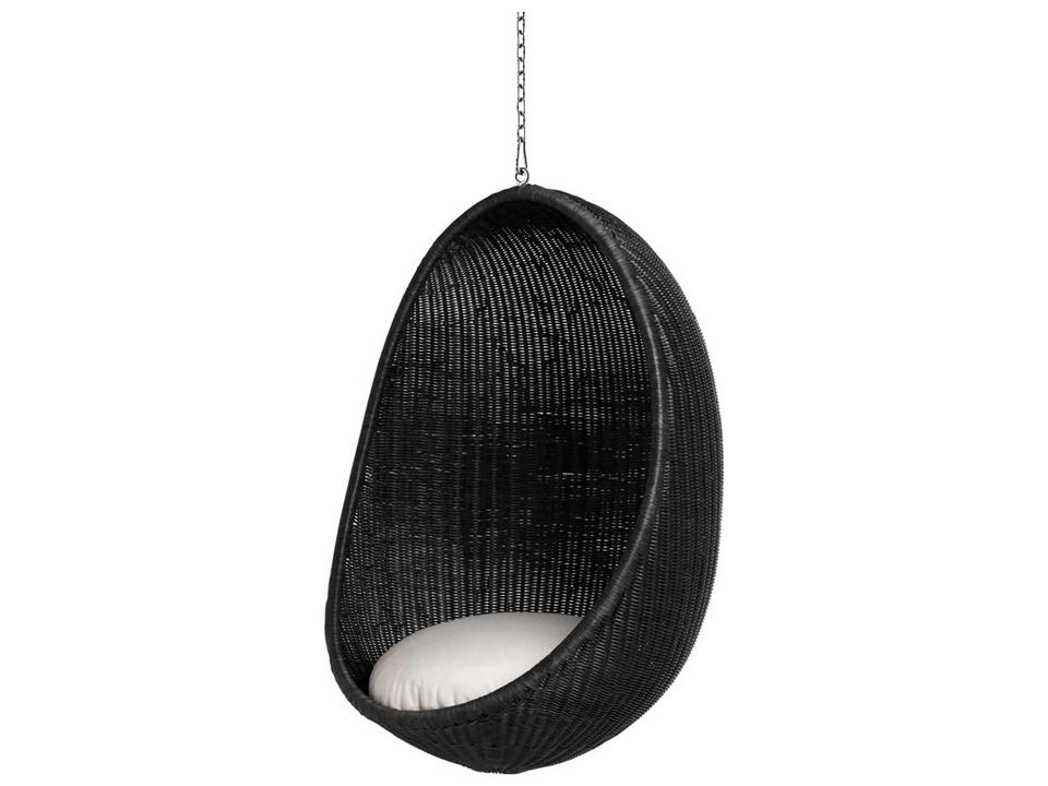 Design Icons Nanna Ditzel Rattan Hanging Egg Chair with Cushion