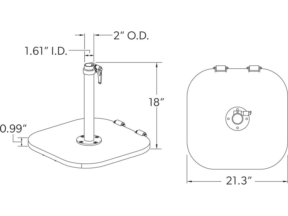 Aspen Umbrella Base Rolling Heavy Duty