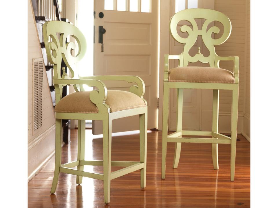 Carmel Swivel Backless Counter Stool with Brass Footrest
