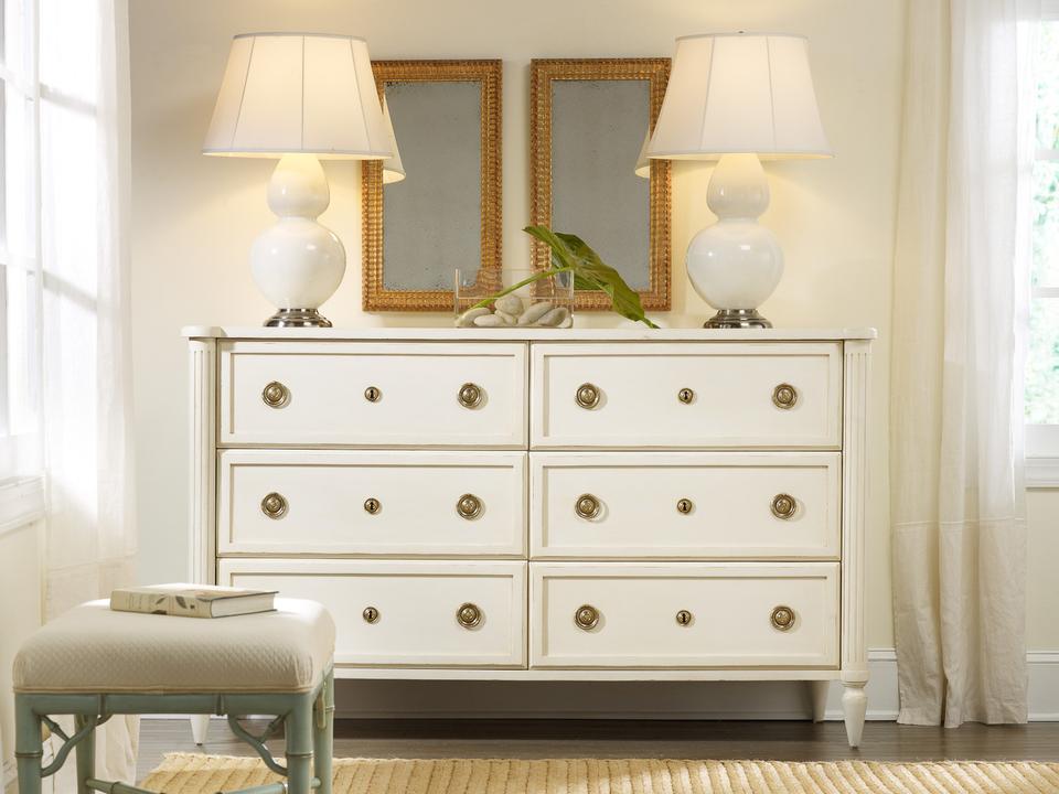 La Rochelle Double Dresser with Antique Brass Hardware