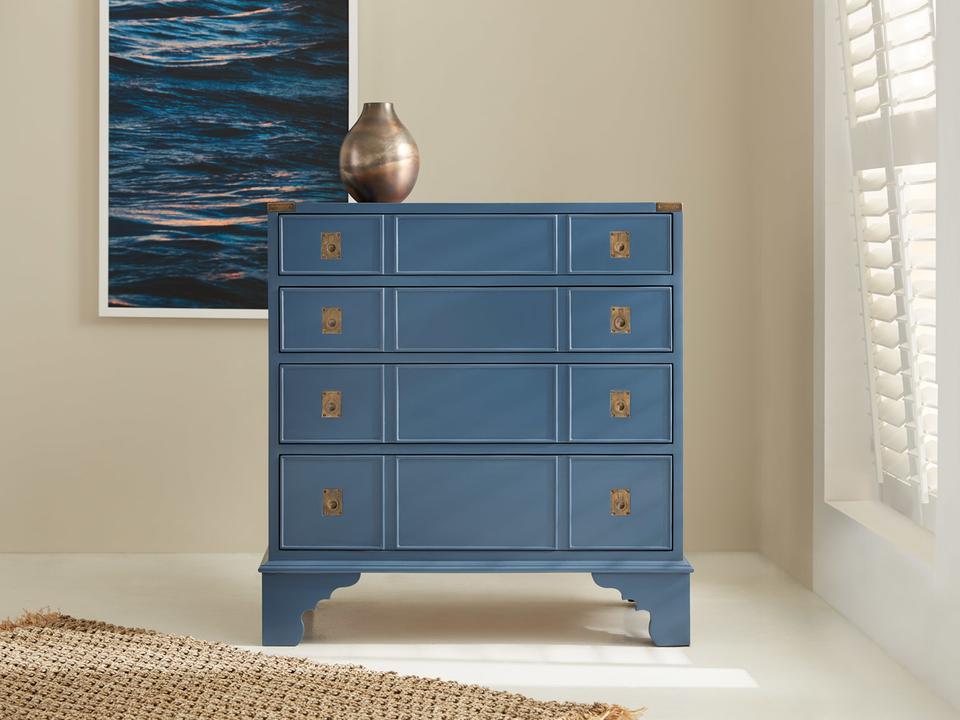 Gloucester Blue Mahogany Wood Accent Chest