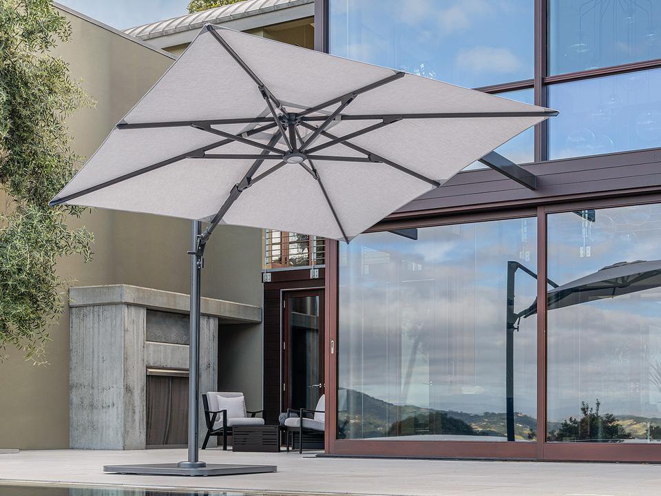 Solaris 9-Foot Square Cantilever Umbrella Modern Outdoor Shade