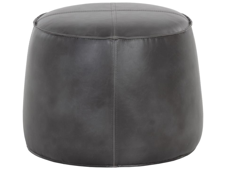 Mitchell Overcast Grey Faux Leather Ottoman