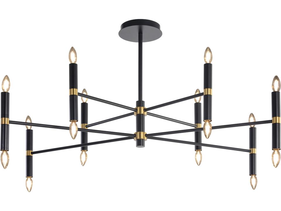 Briggs 16-Light Chandelier in Black and Brass