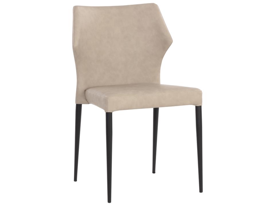 James Stackable Faux Leather Dining Side Chair in Bounce Stone