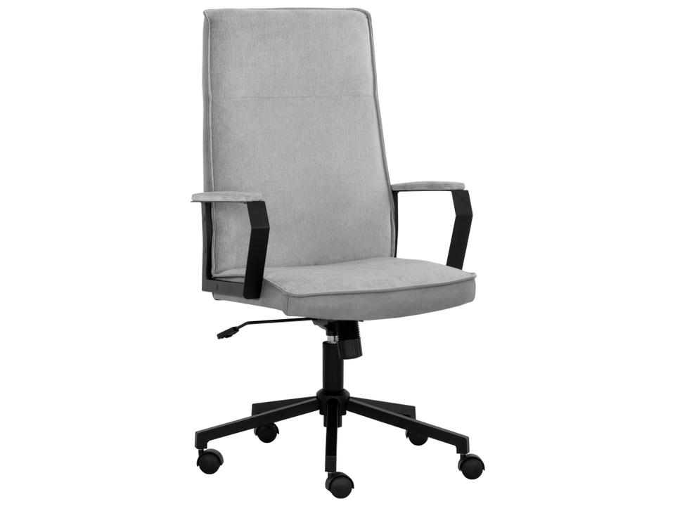 Swanson Adjustable Office Chair in Polo Club Stone Performance Fabric and Faux Leather
