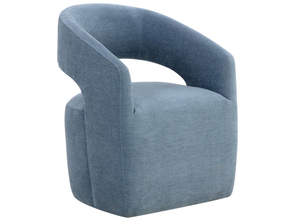 Lloret Wheeled Dining Arm Chair in Danny Iceberg Fabric