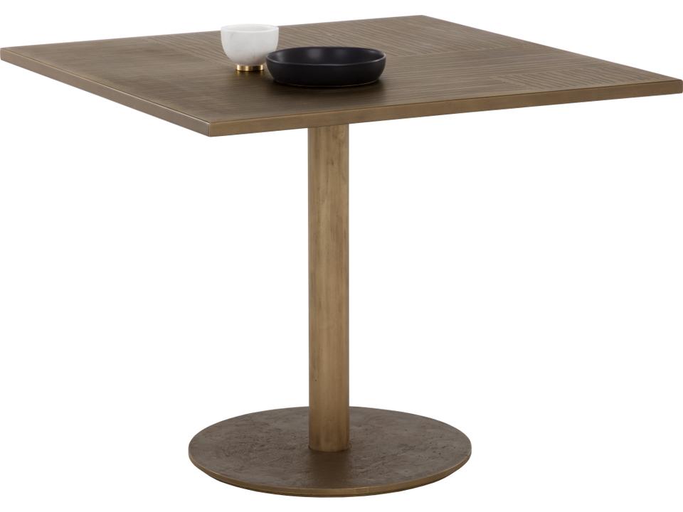 Corina Square Bistro Table in Antique Brass Iron
