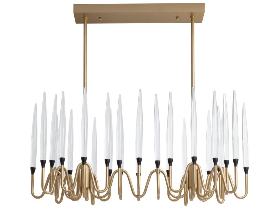 Hestia Small LED Chandelier in Brushed Gold with Acrylic Rods