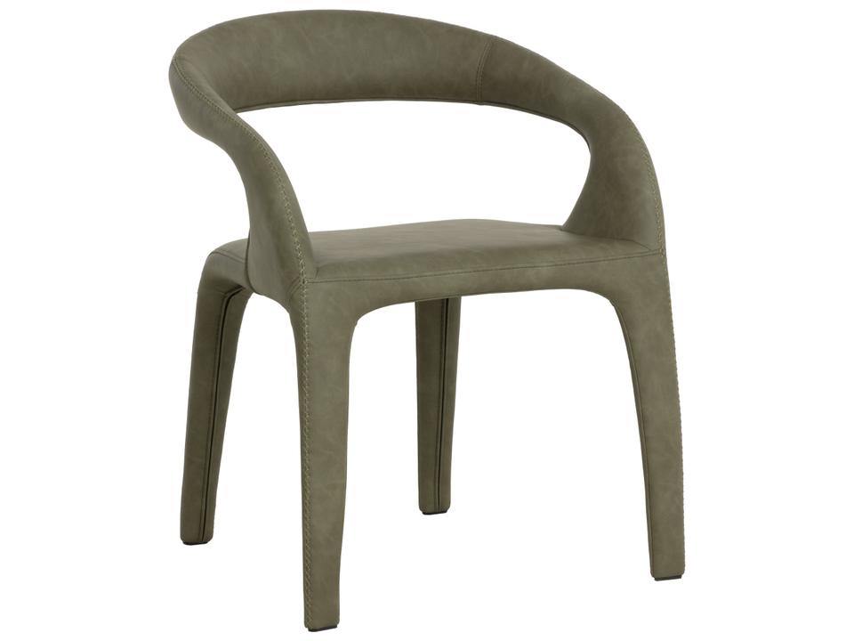 Atika Faux Leather Dining Armchair in Ivanhoe Pine