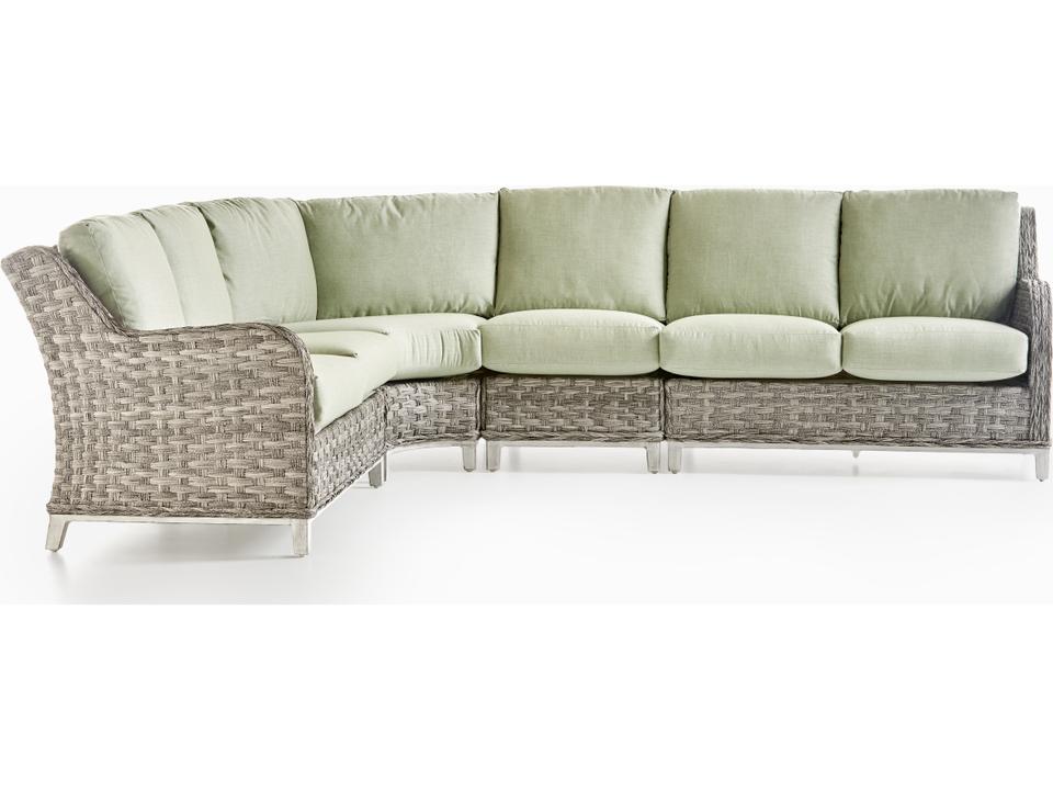 Grand Isle 4-Piece Modular Outdoor Sectional Sofa with All-Weather Wicker