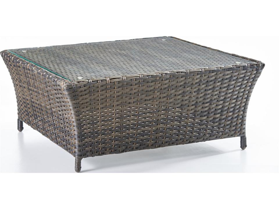 Panama Square Wicker Outdoor Chat Table in Charcoal Brown