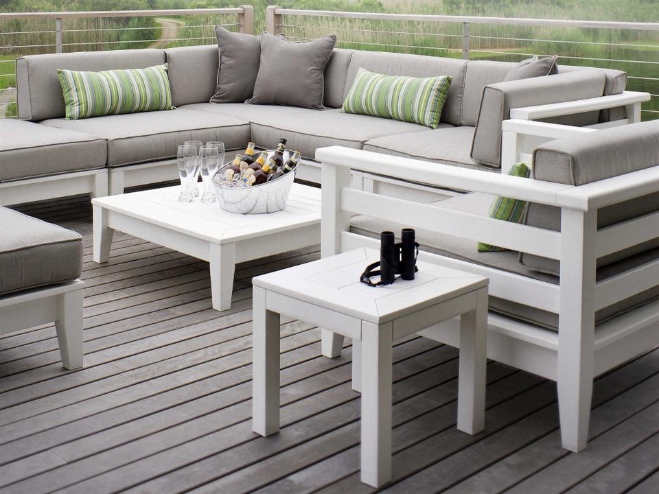 Cambridge Recycled Plastic Cushion Sectional Outdoor Patio Lounge Set