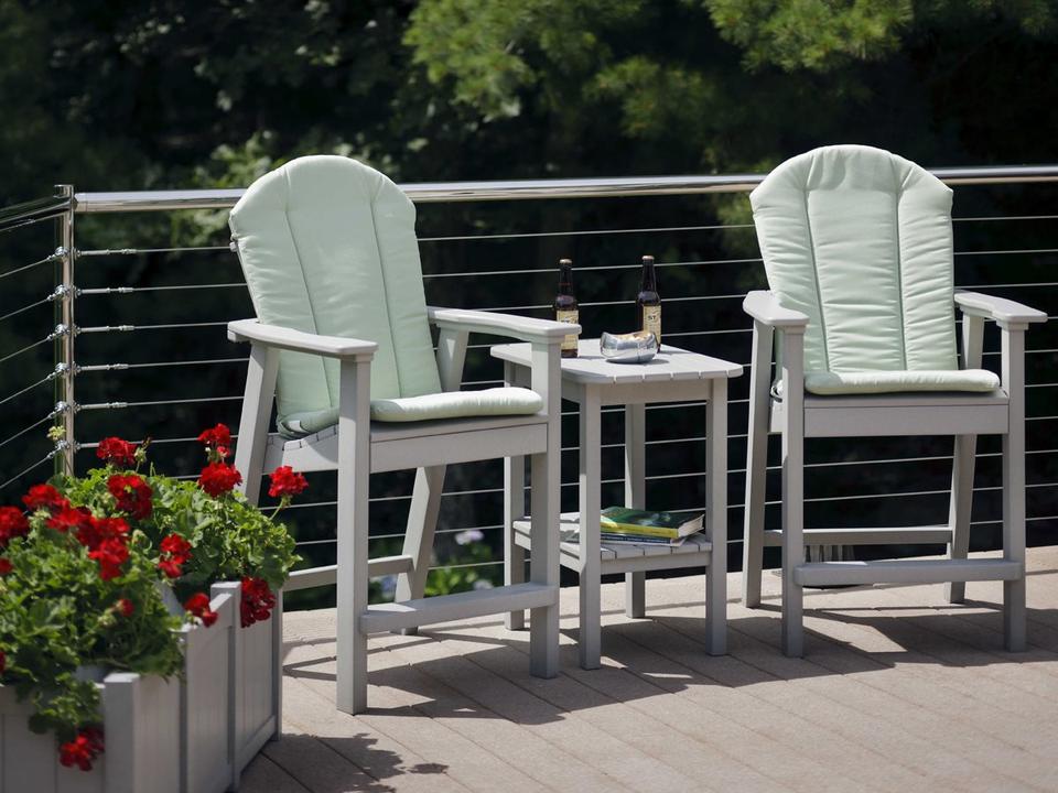 Shellback Adirondack Recycled Plastic Cushion Counter Set
