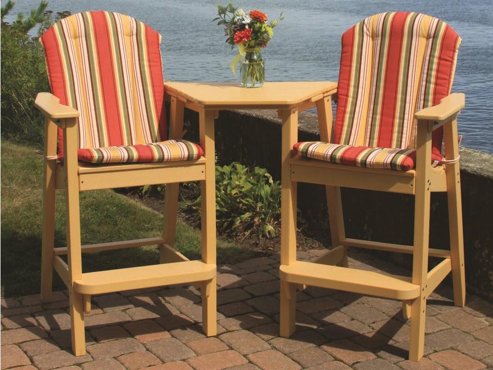 Shellback Adirondack Recycled Plastic Cushion Bar Set