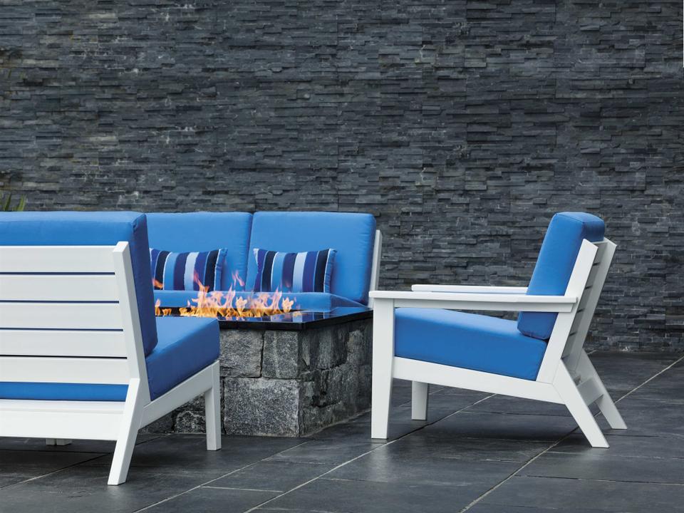 Dex Recycled Plastic Cushion Firepit Outdoor Lounge Set