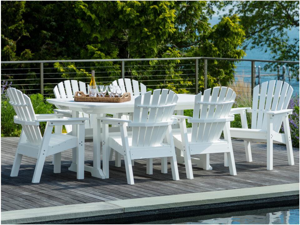 Shellback Adirondack Recycled Plastic Outdoor Patio Dining Set