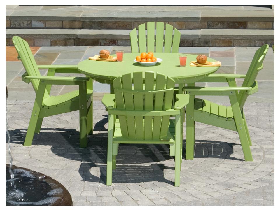 Shellback Adirondack Recycled Plastic Outdoor Patio Dining Set