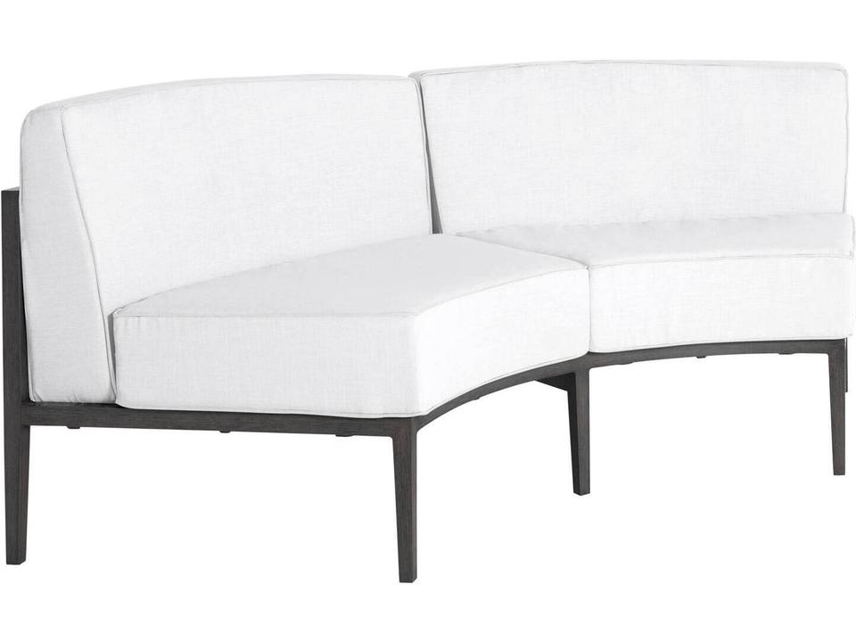 Santa Barbara Aluminum Slate Grey Sectional Curved Corner Patio Lounge Chair