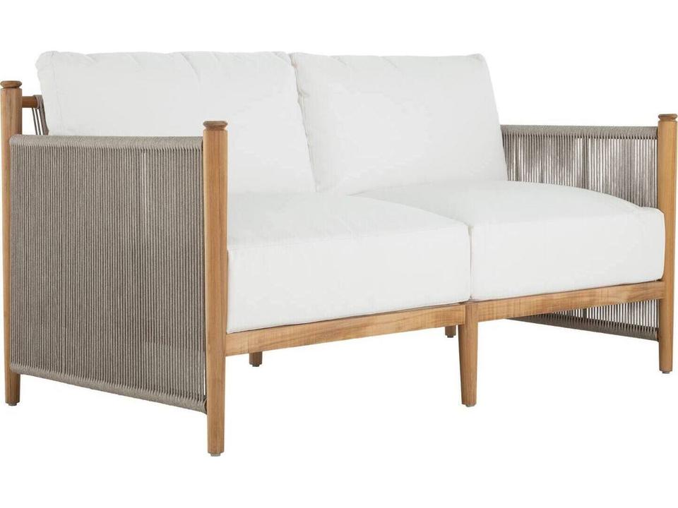 Pacifica Cushion Natural Teak Rope Patio Loveseat