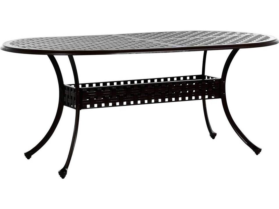 84 ornate glass top patio table with umbrella MEETWARM Outdoor 84" Oval Dining Table, All Weather Cast Aluminum Large Patio Furniture Fits for 6-8 Person 2" Hole, Dark Bronze : Patio, Lawn & Garden Dine alfresco in the comfort of your own home with this large rectangular glass patio table Castelle Vintage 84-Inch Oval Dining