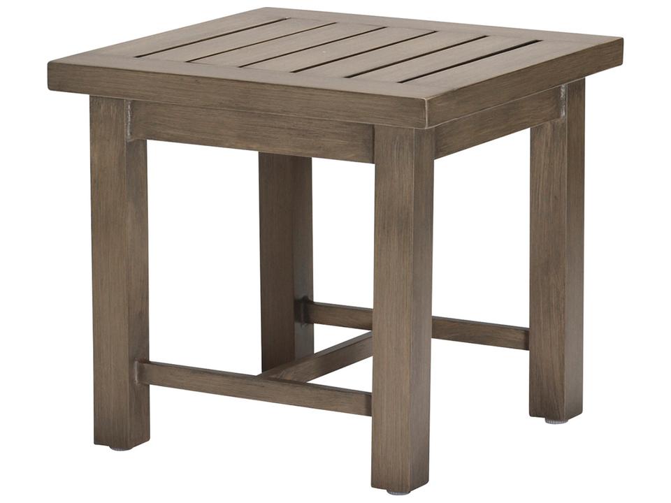 Club Aluminum Square End Table in Oak