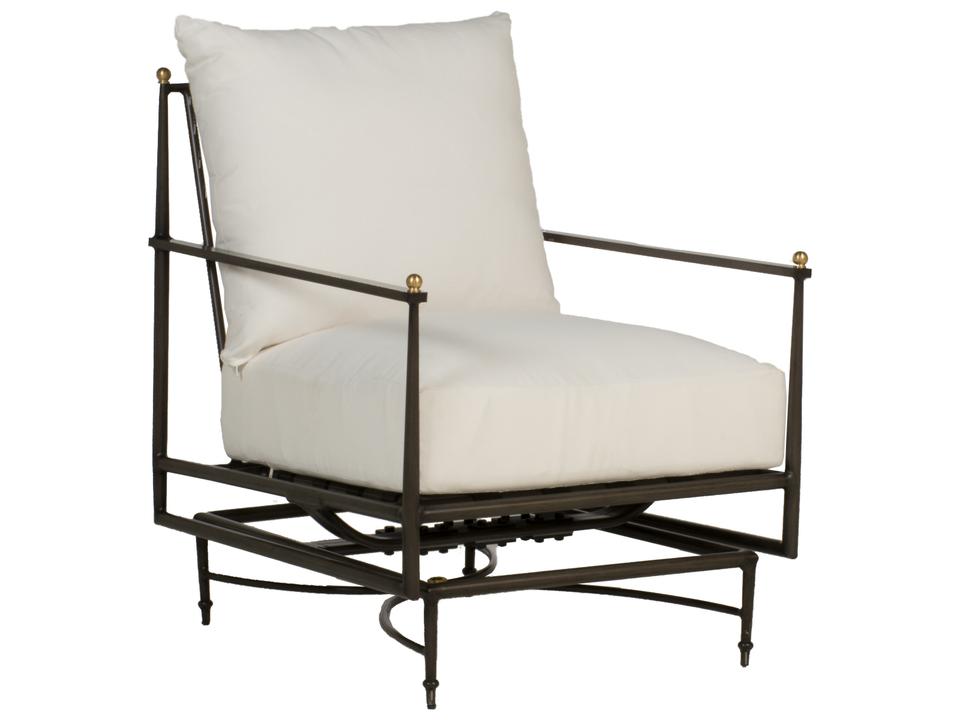 Roma Aluminum Slate Grey Spring Outdoor Lounge Chair with Cushion