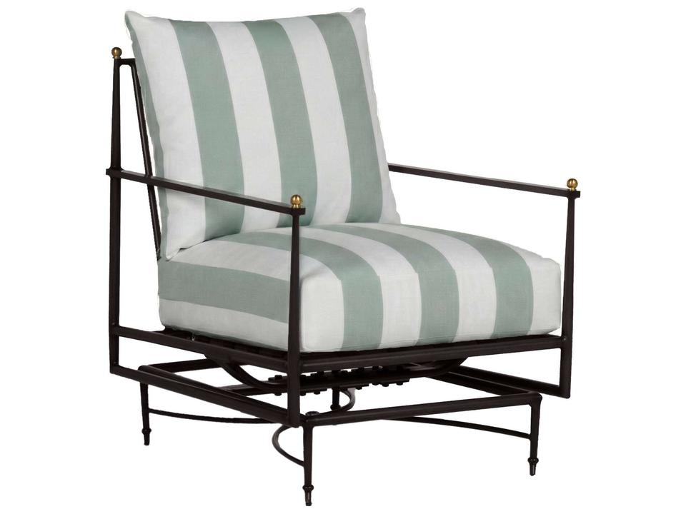 Roma Quick Ship Wrought Aluminum Spring Lounge Chair