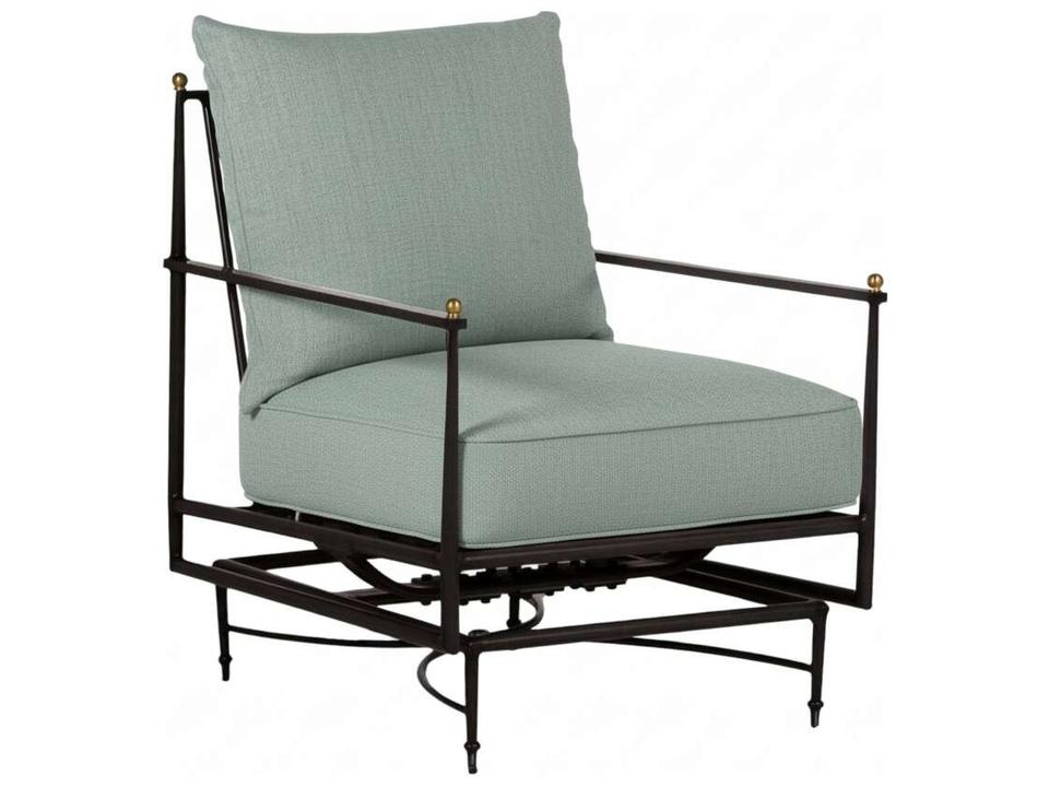 Roma Wrought Aluminum Spring Lounge Chair with Cast Mist Cushions