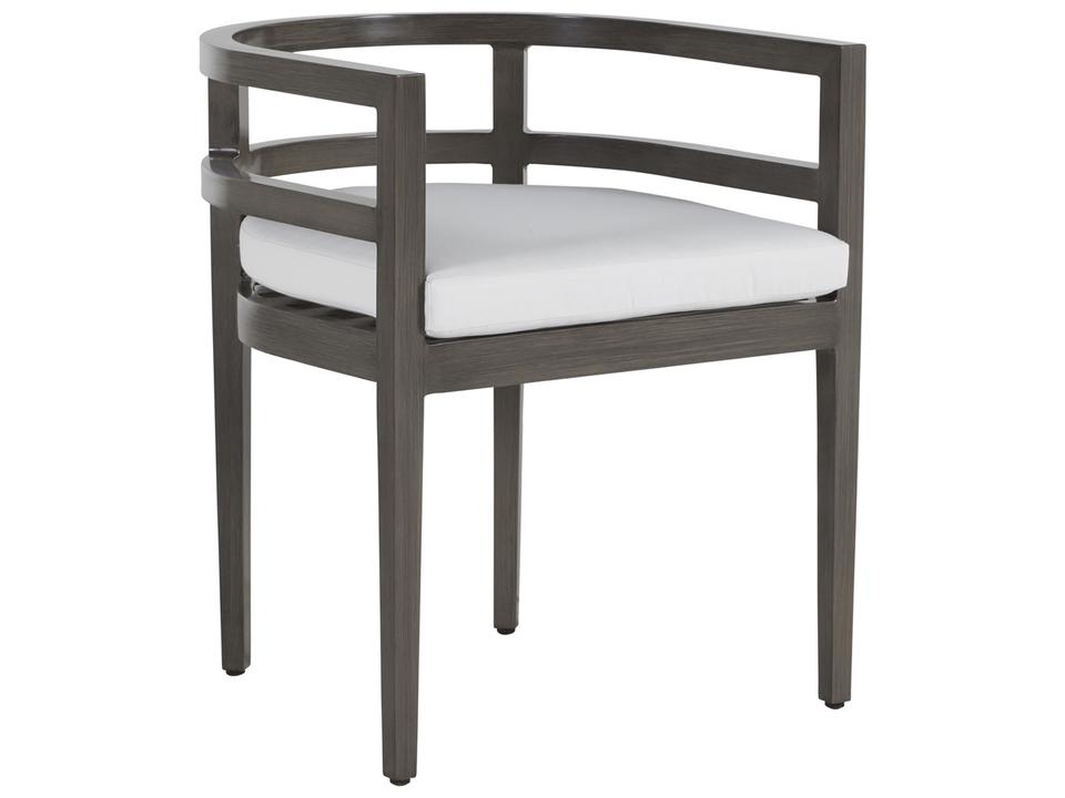 Santa Barbara Aluminum Slate Grey Outdoor Dining Arm Chair