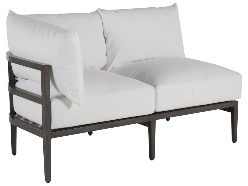 Santa Barbara Aluminum Slate Grey Left Arm Patio Loveseat