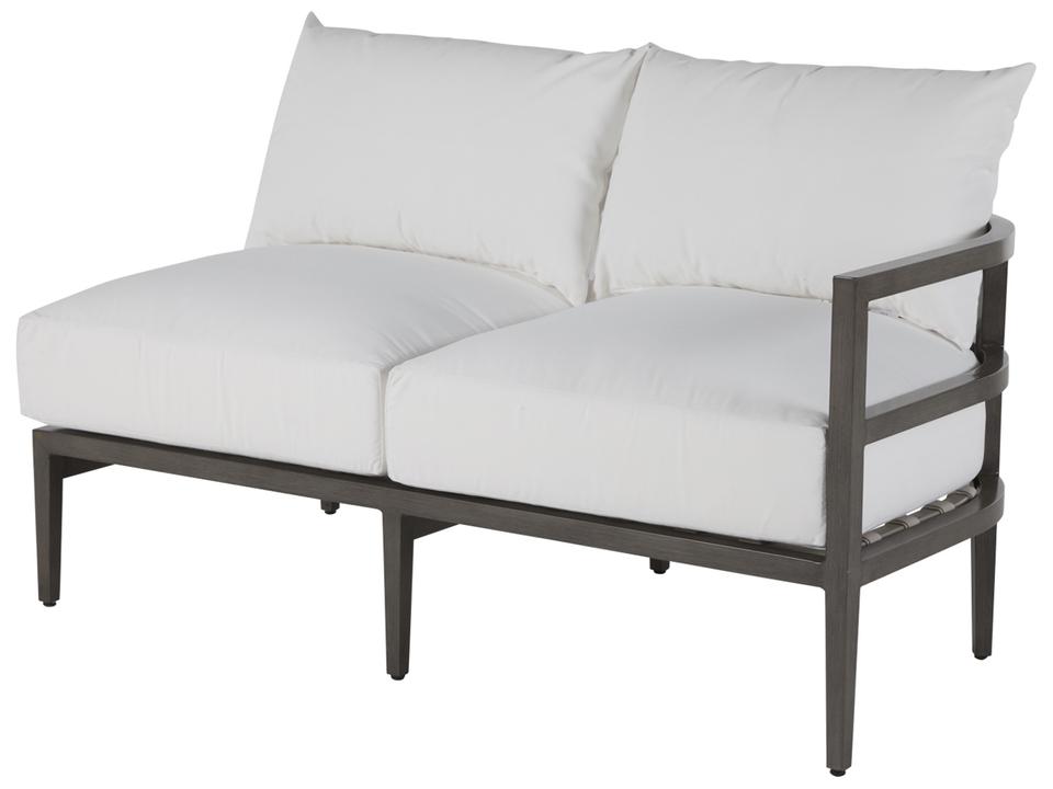 Santa Barbara Aluminum Slate Grey Right Arm Outdoor Loveseat