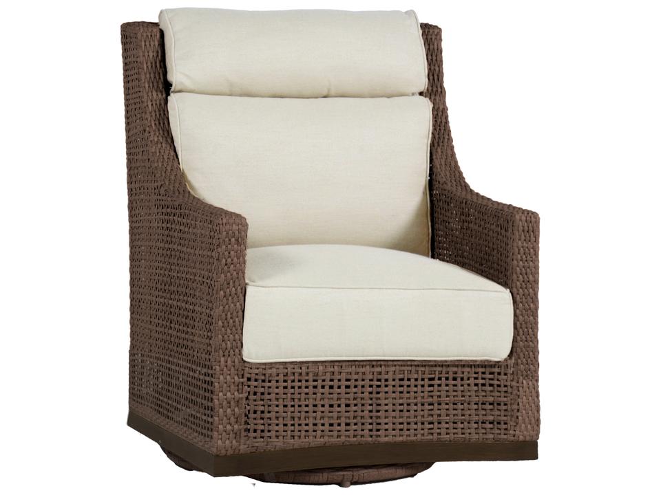 Peninsula Wicker Swivel Glider Outdoor Patio Lounge Chair with Cushion