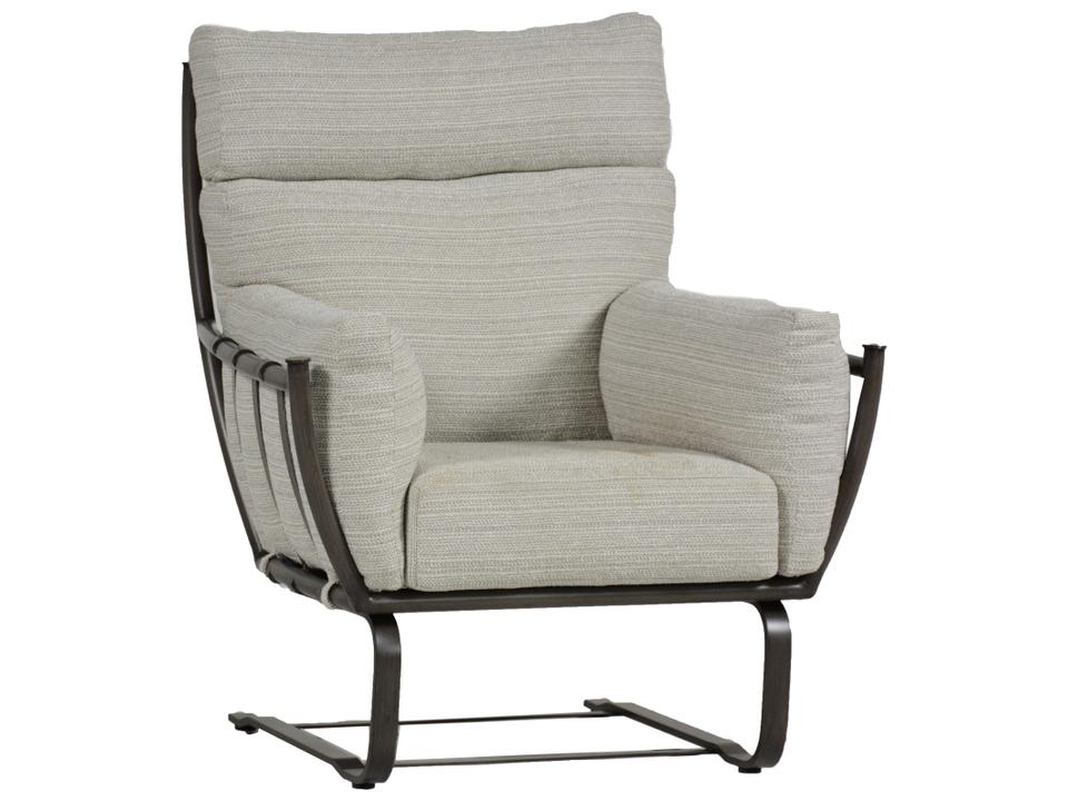 Majorca Wrought Aluminum Spring Lounge Chair in Slate Grey