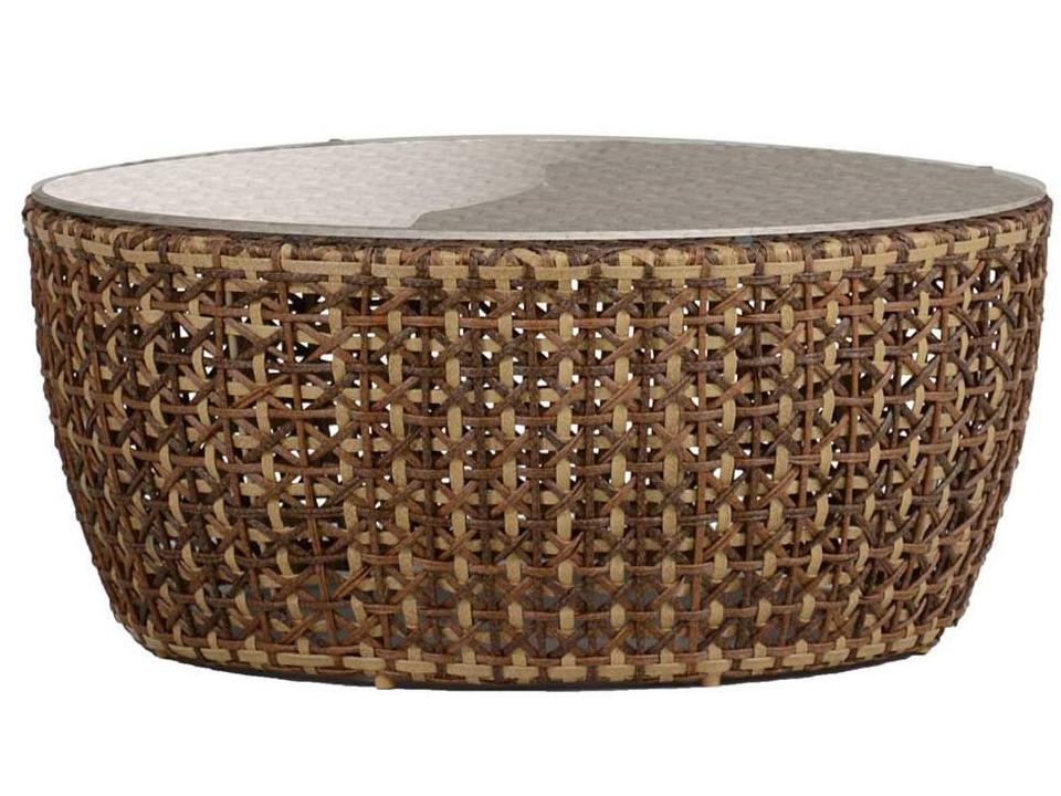 Largo Wicker Ago Resin Round Patio Coffee Table