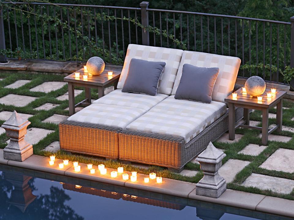 Rustic Wicker Cushion Lounge Set
