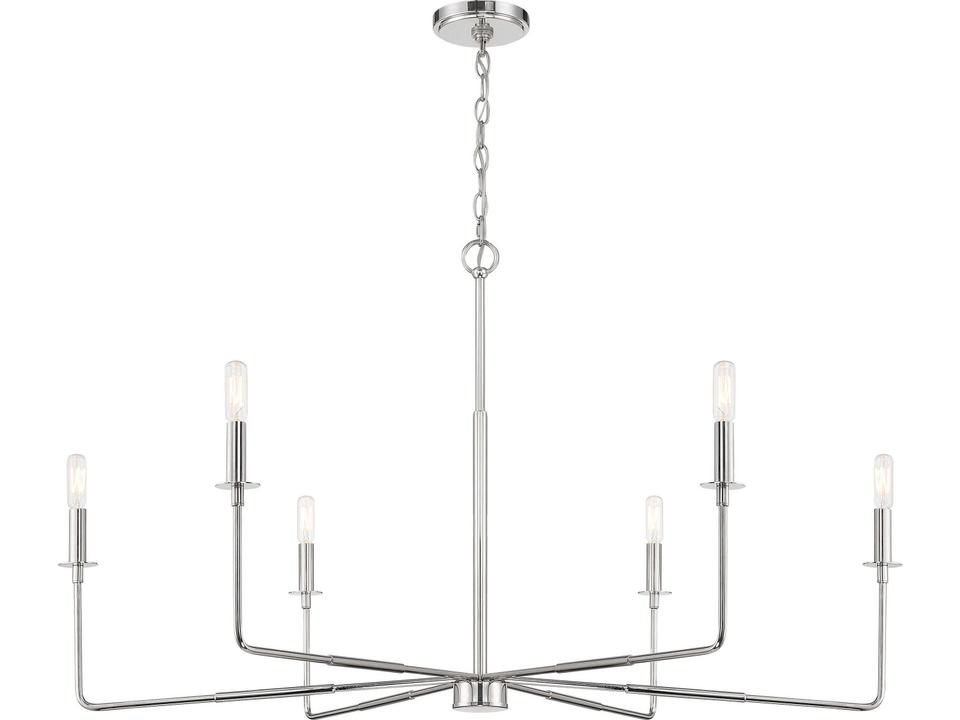 6-Light Salerno Chandelier in Polished Nickel
