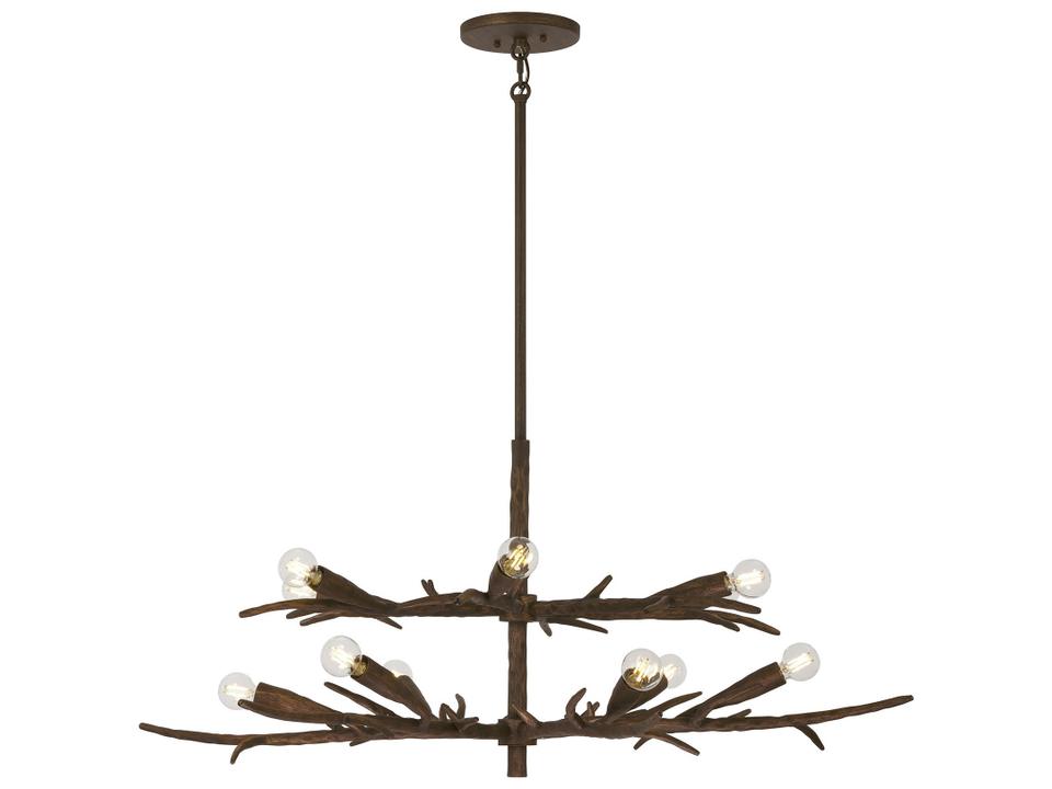 Palisades 12-Light Chandelier in Bark Finish by Breegan Jane
